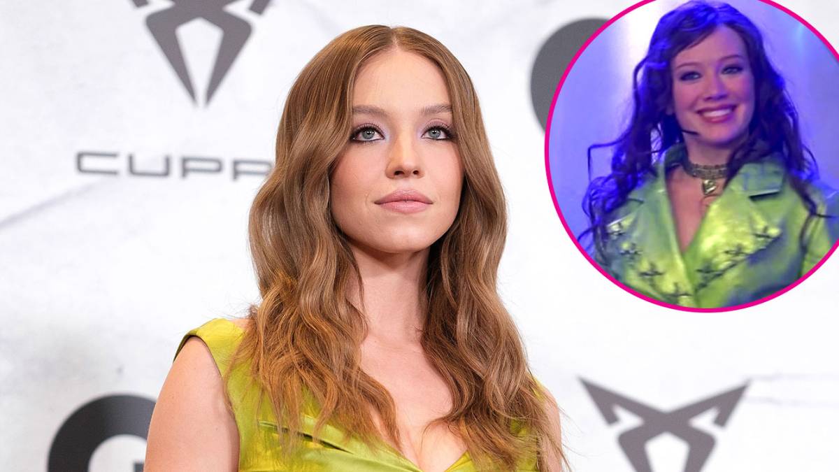 Sydney Sweeney Channels Lizzie McGuire in Green Versace Dress | Us Weekly Sydney Sweeney Channels Lizzie McGuire in Green Versace Dress | Us Weekly