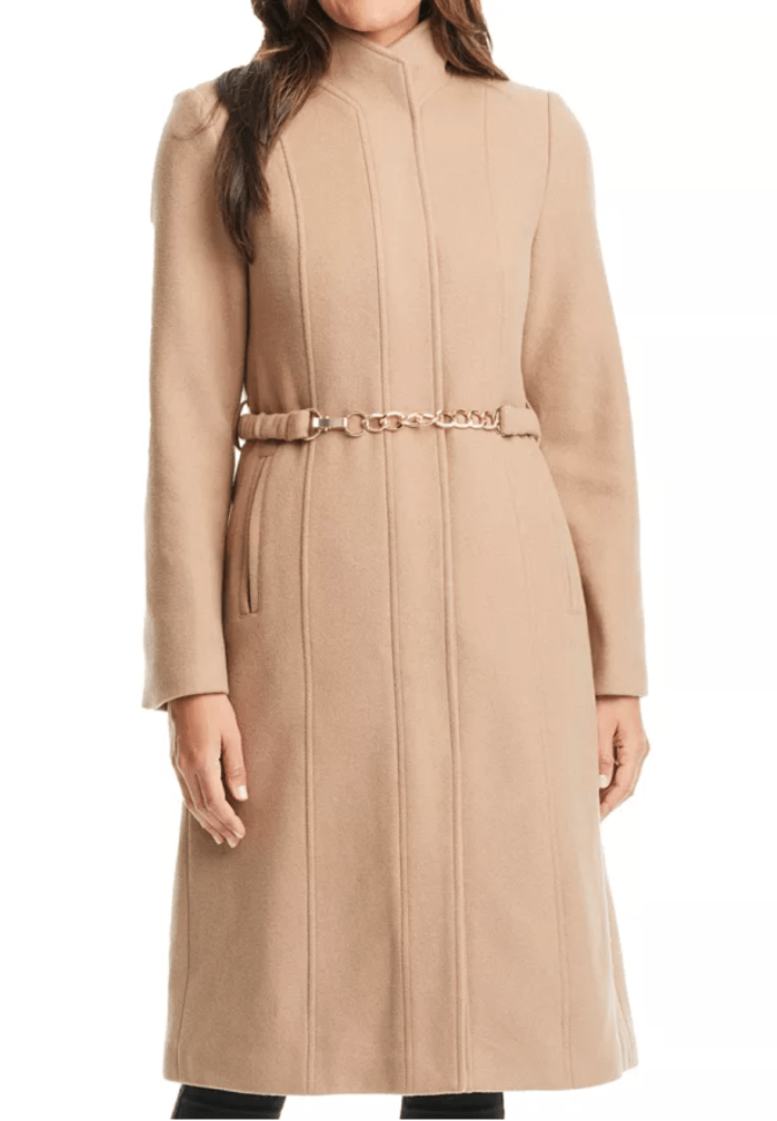 Vince Camuto Women's Chain Belted Maxi Coat