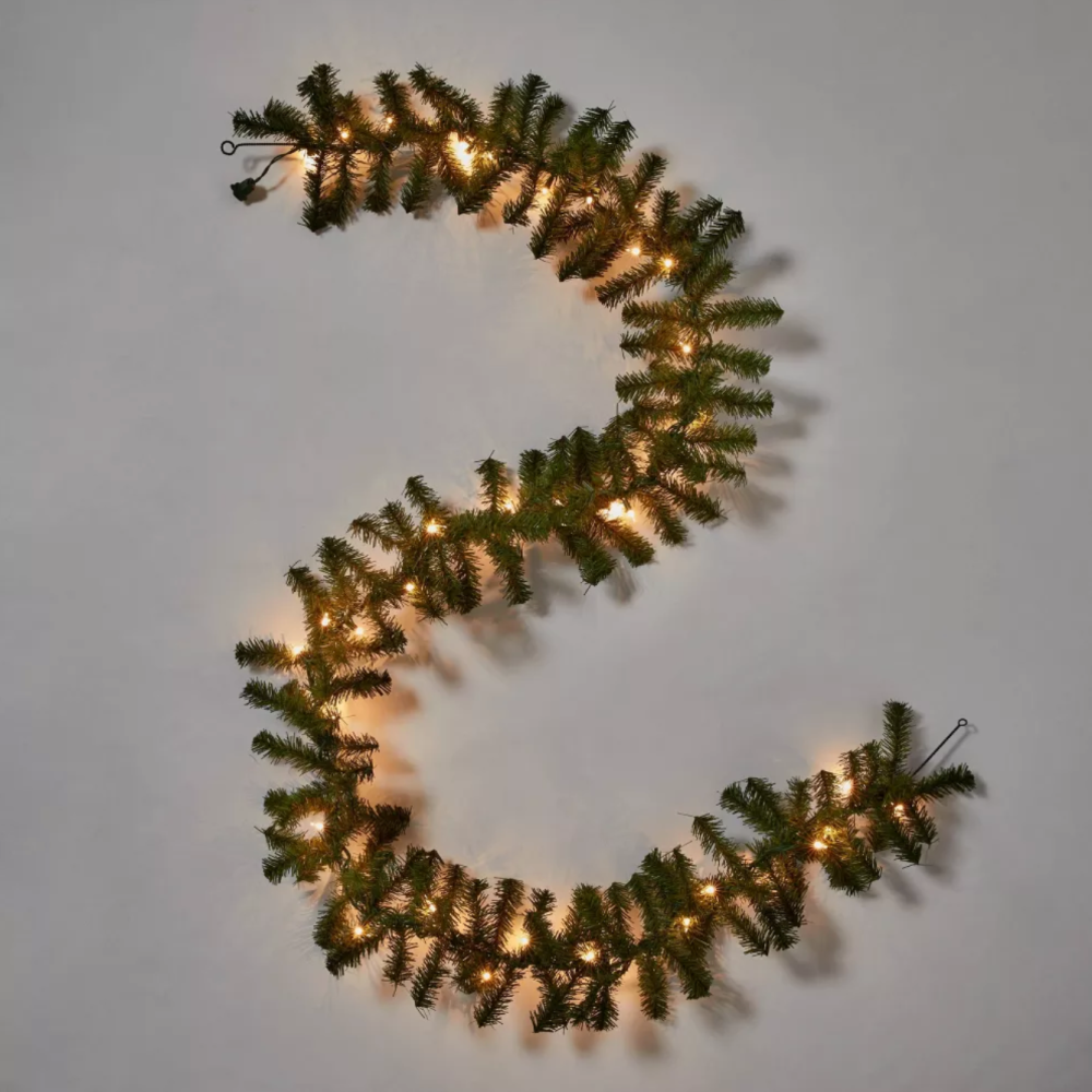 Wondershop™ 9' Pre-Lit Artificial Pine Bough Christmas Garland