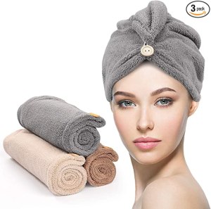 YFONG Microfiber Hair Towel 3 Pack