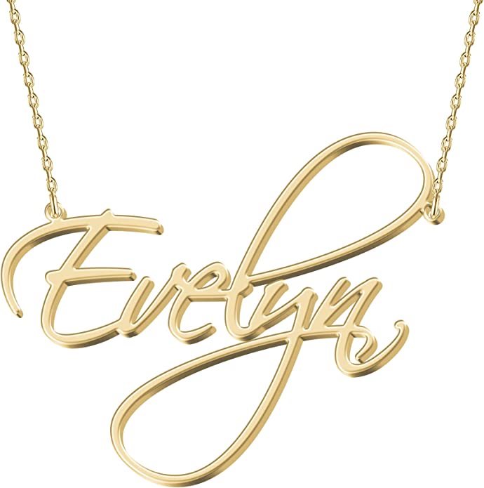 gold-plated name necklace