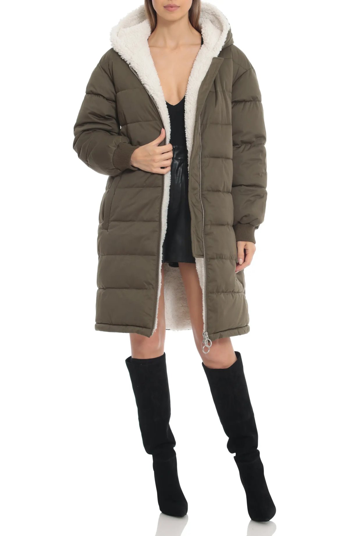 Black M WOMEN FASHION Coats Puffer jacket Shearling discount 86% NoName Puffer jacket 