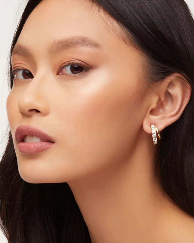 gold crystal earrings
