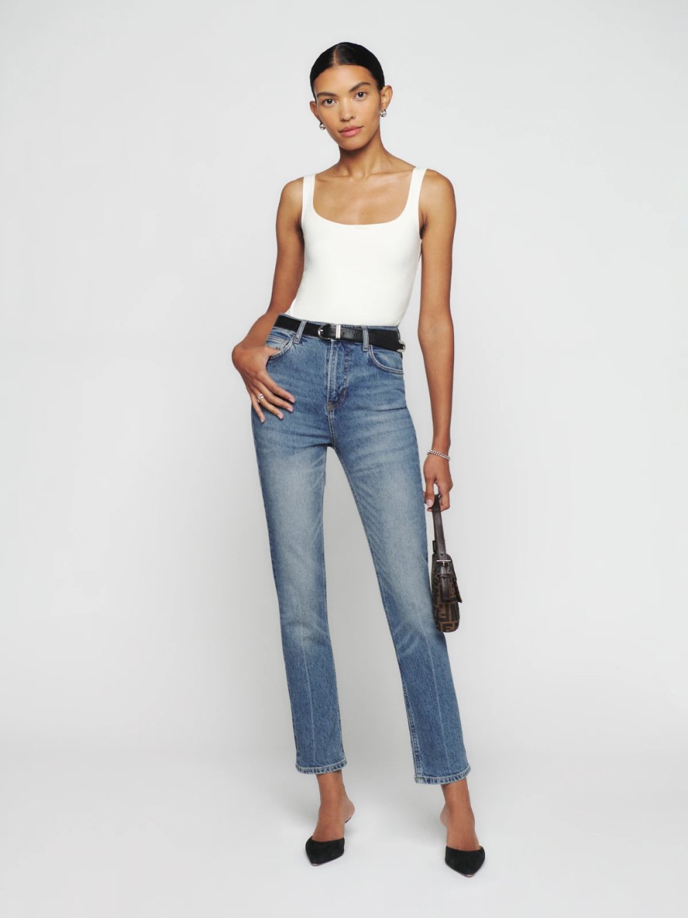 high-rise jeans