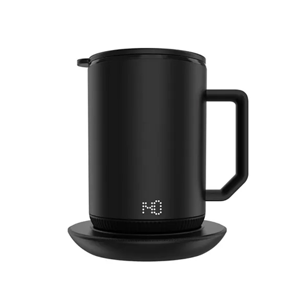 ionMug 12 oz.  Self-heating stainless steel coffee mug and charging stand