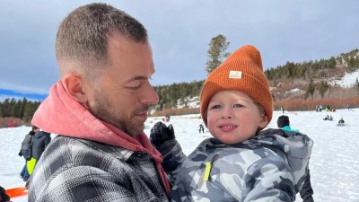 Snowy Thanksgiving!  The cutest pictures of Artem Chigvintsev and Nikki Bella's son