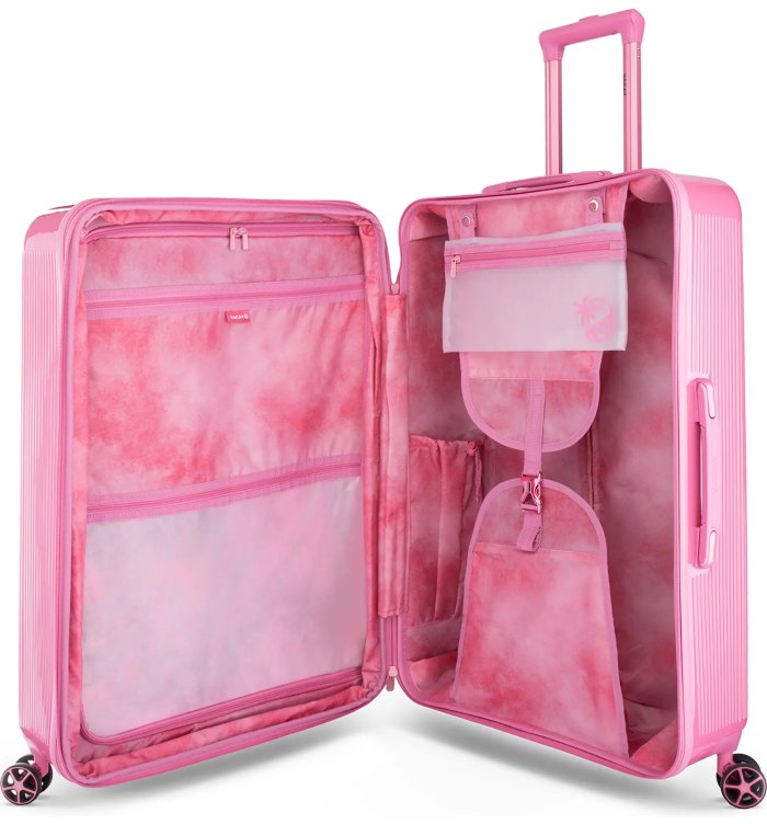 pink carry-on suitcase