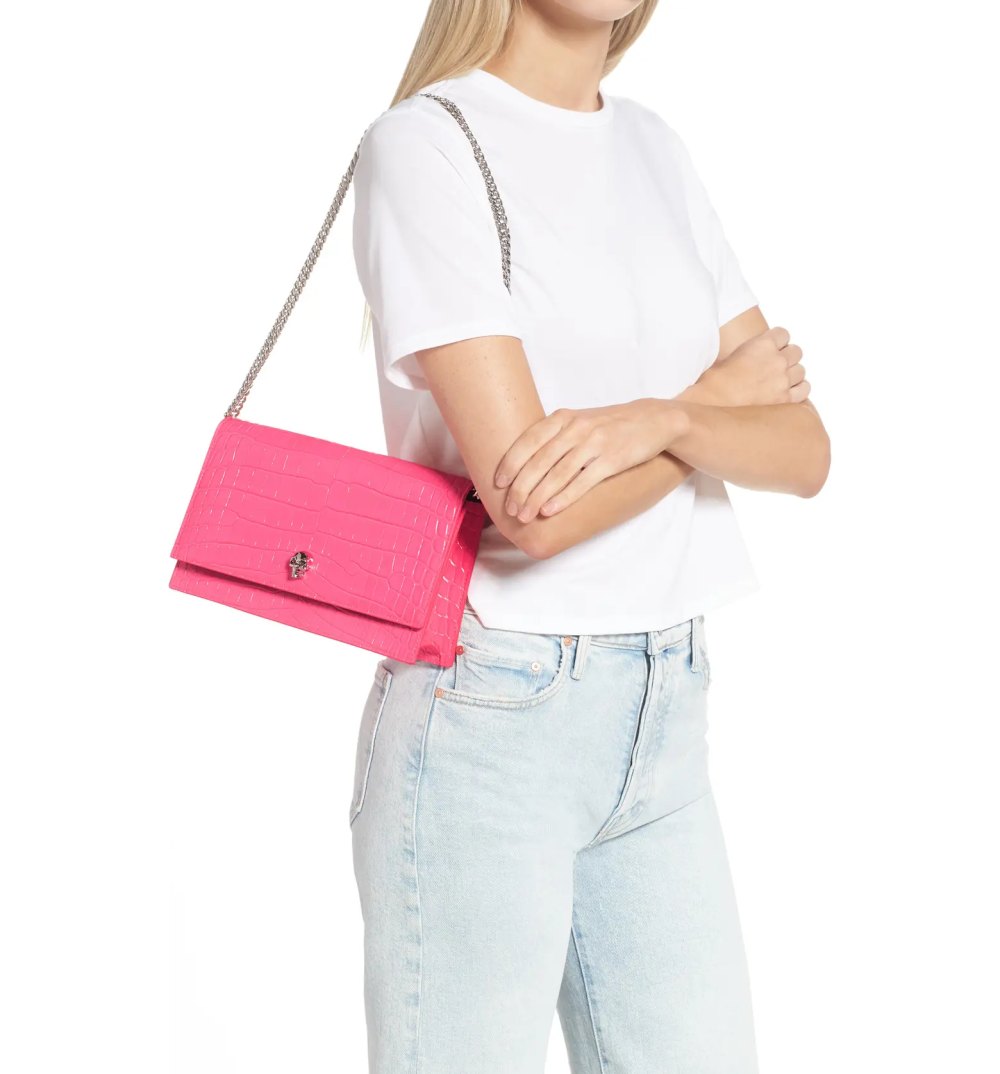 pink shoulder bag