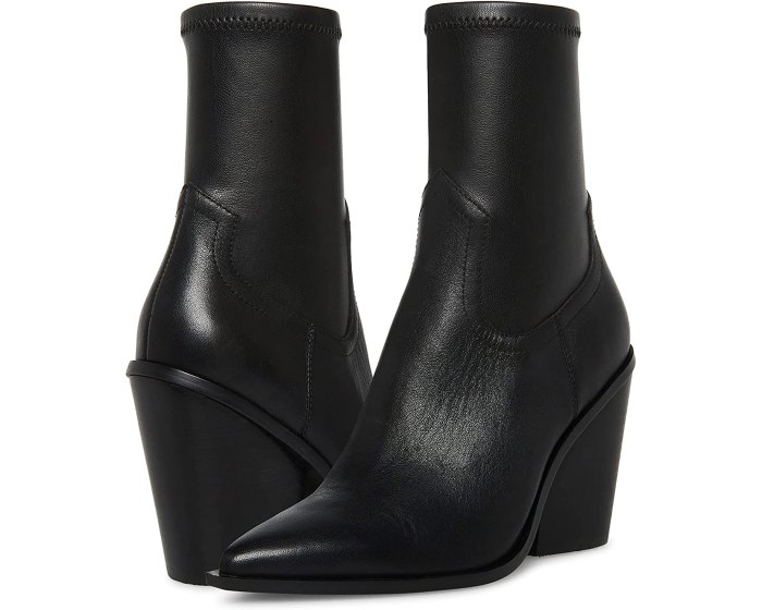 black heeled booties