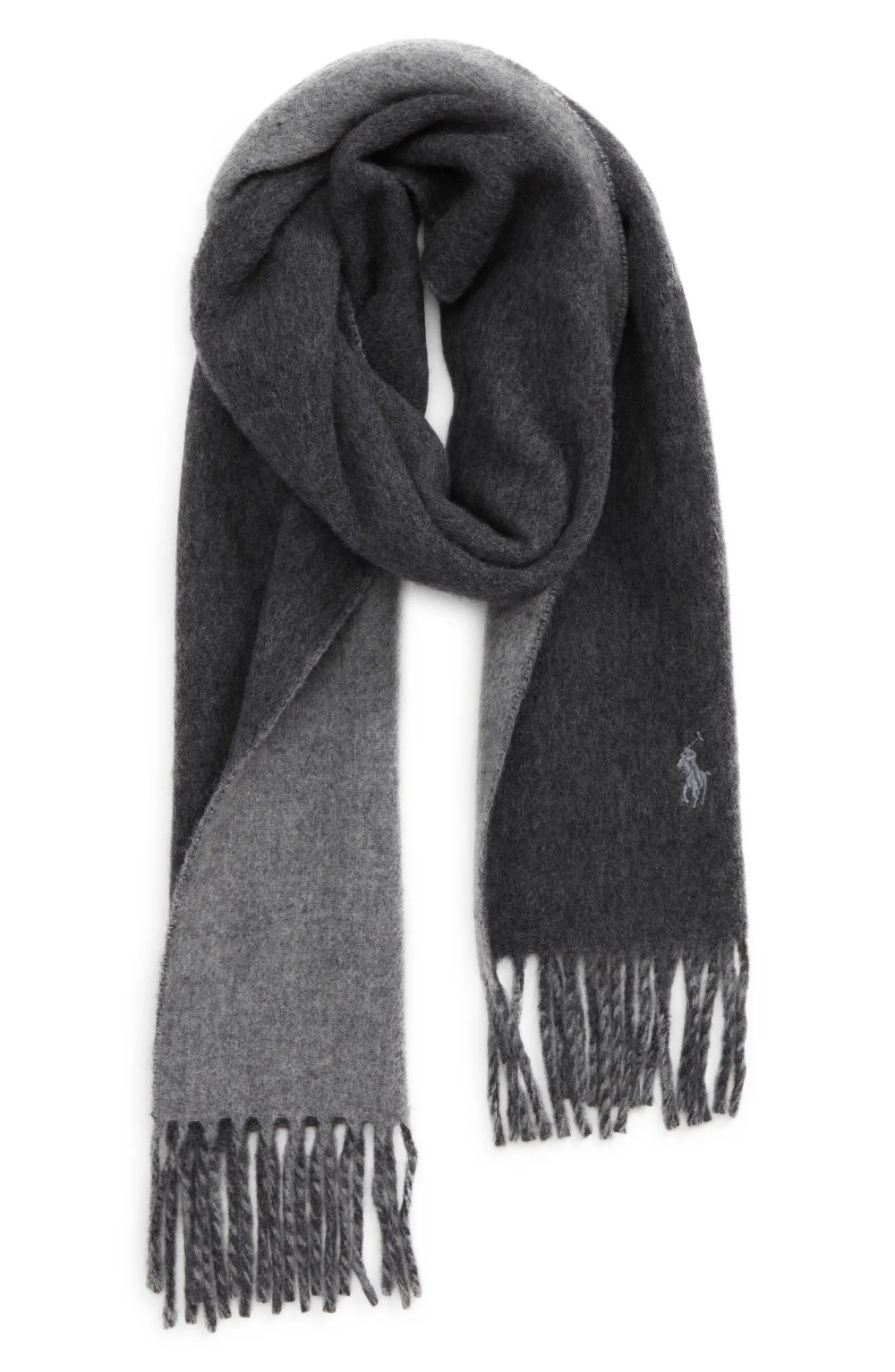 two-toned fringe scarf