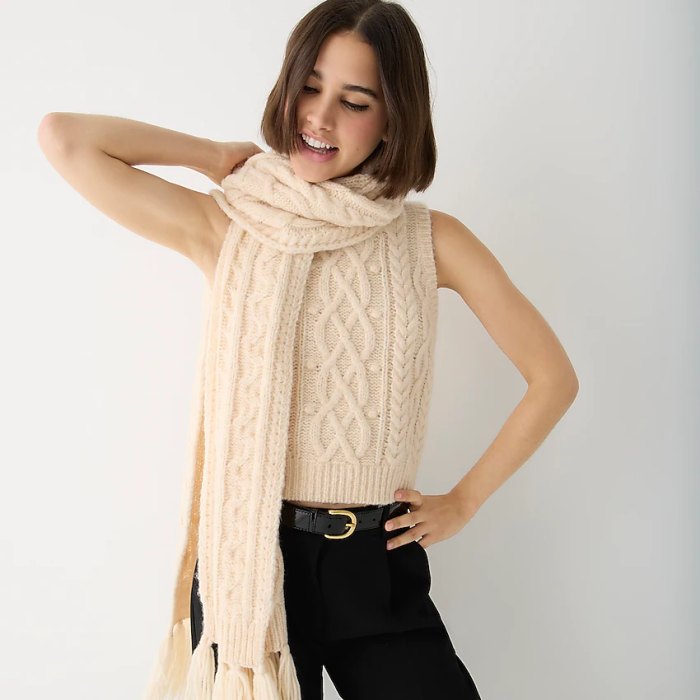 cable knit scarf