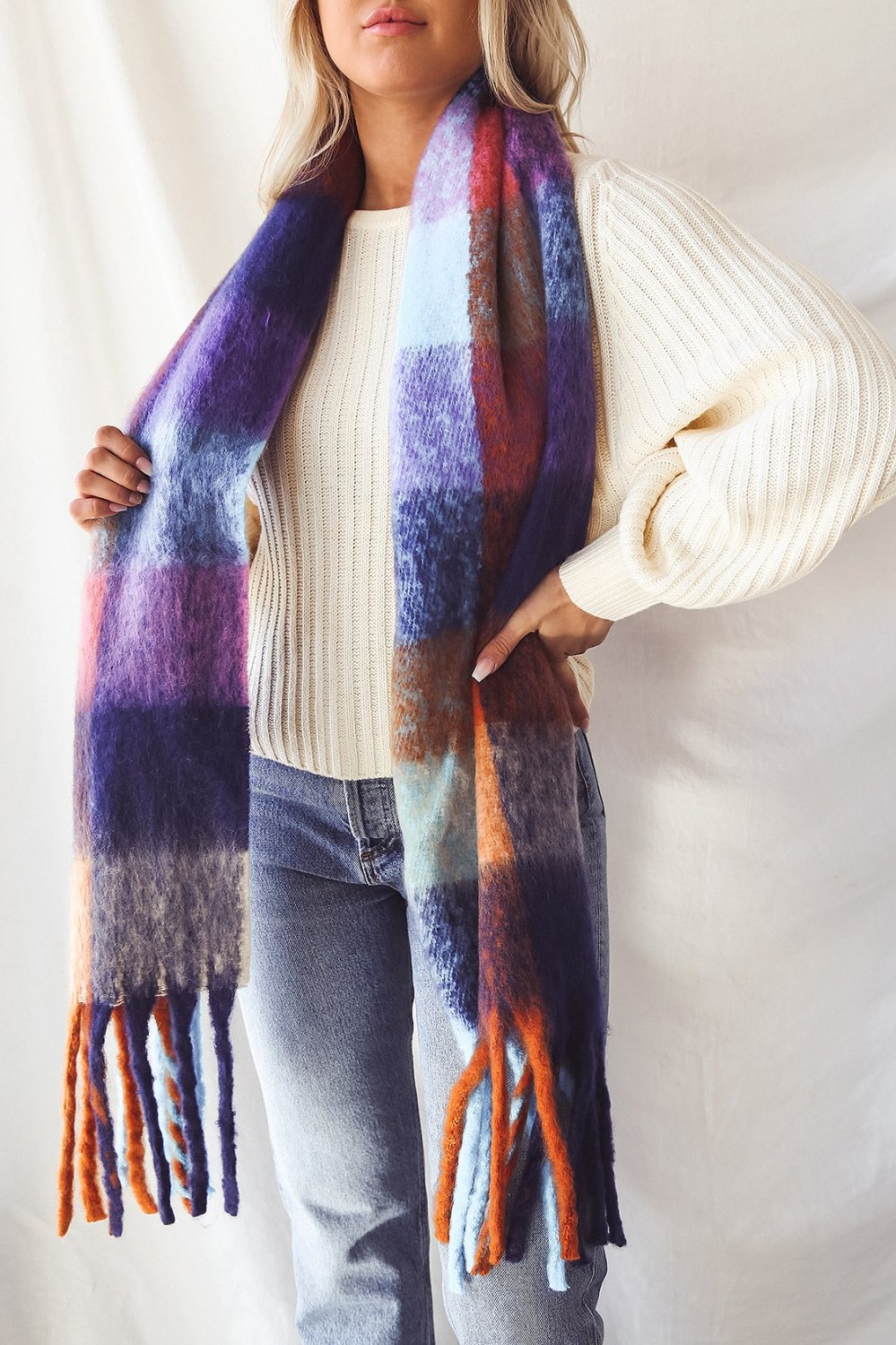 colorful plaid scarf