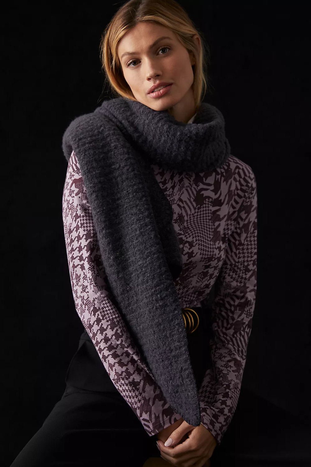 recycled boucle scarf