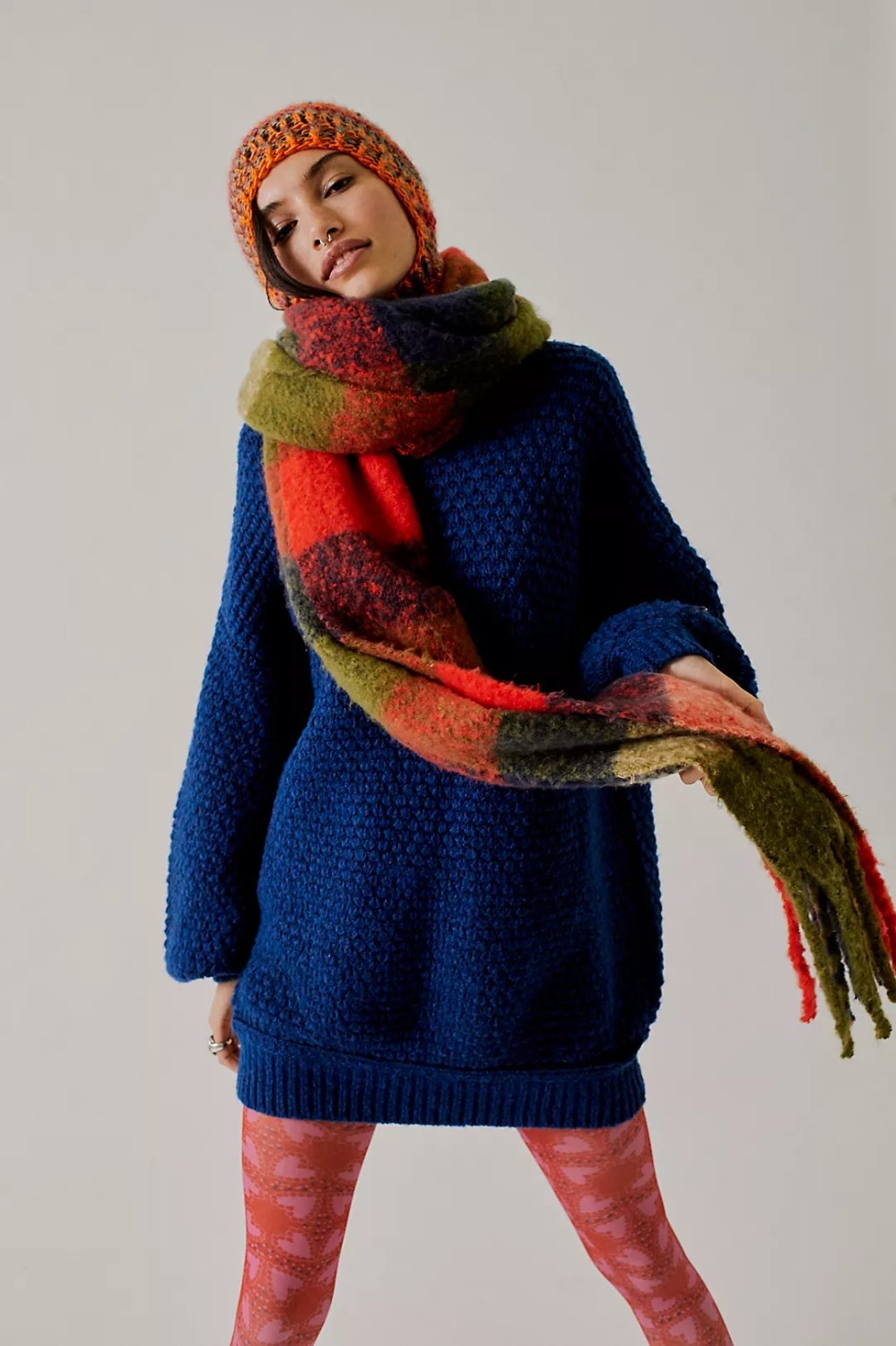 Free People plaid scarf