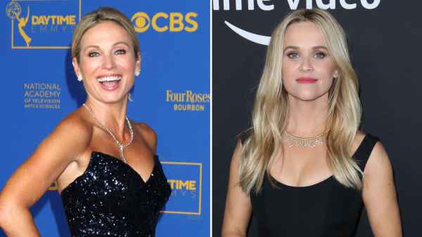 Amy Robach Jokes About Behind-the-Scenes 'GMA' Drama in Resurfaced Reese Witherspoon Clip midnight blue sparkle gown