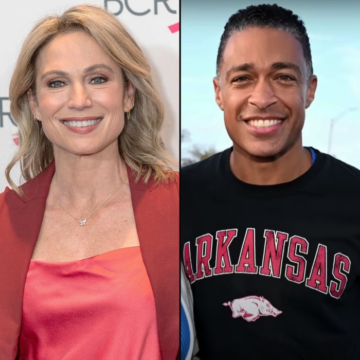 Amy Robach and T.J. Holmes Don't Appear on 'GMA3' Days After Alleged Cheating Scandal red blazer arkansas shirt