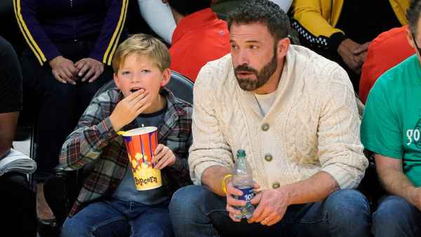 Ben Affleck and Son Samuel, 10, Sit Courtside Los Angeles Lakers Game- See Photos