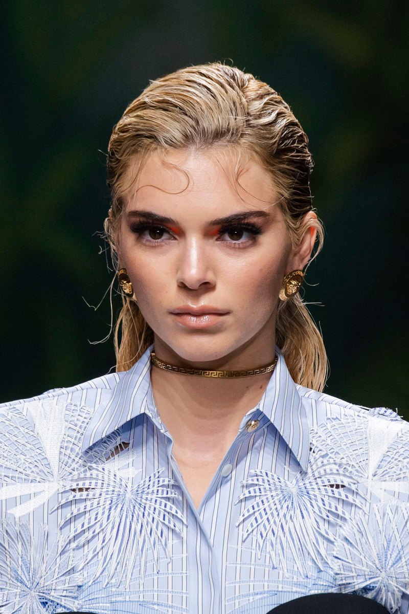 Celebrities Rocking the Wet Hair Look- Kim K, More. - 387 Versace show, Runway, Spring Summer 2020, Milan Fashion Week, Italy - 20 Sep 2019