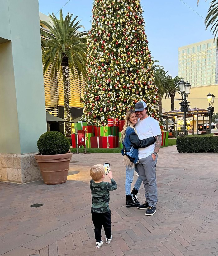 Christina Haack and Ant Anstead Share Separate Holiday Photos With Son Hudson After Settling Custody Case palm tree