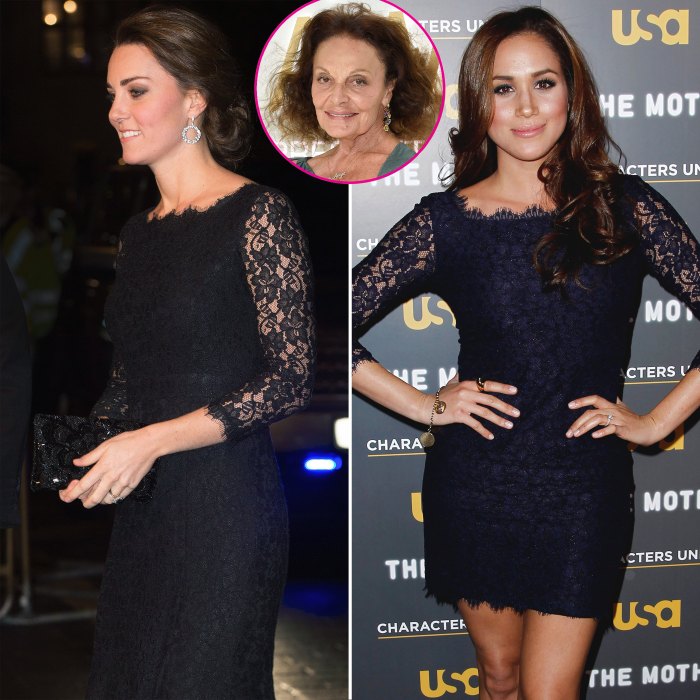 Diane von Furstenberg Wishes Meghan Markle and Princess Kate 'Peace' as She Shares Pic of Them in Same Dress - 060