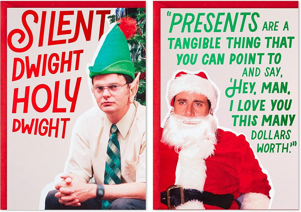 Hallmark Shoebox Pack of 2 The Office Funny Christmas Cards
