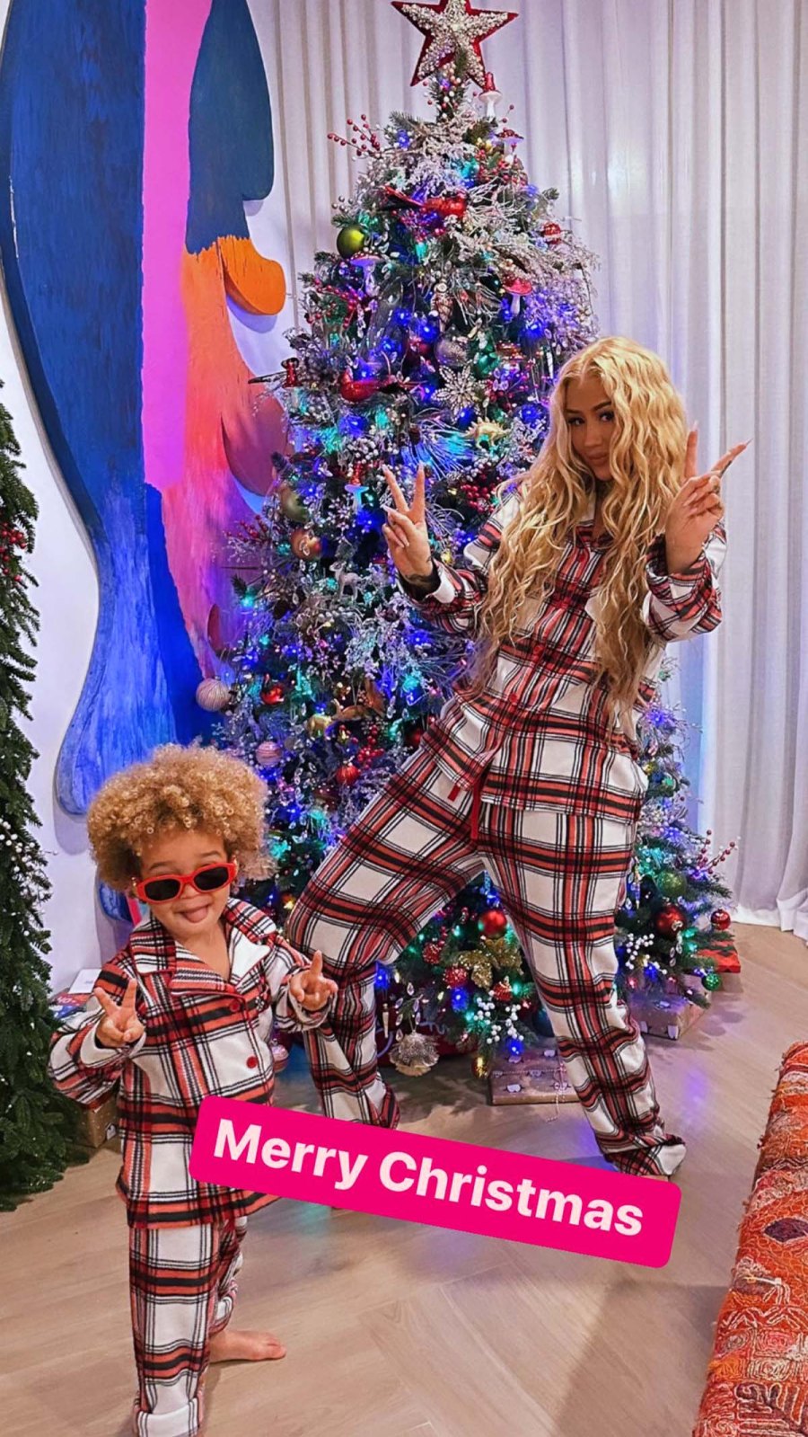 Christmas Jammies! Iggy Azalea Twins With Son Onyx in Rare Pic