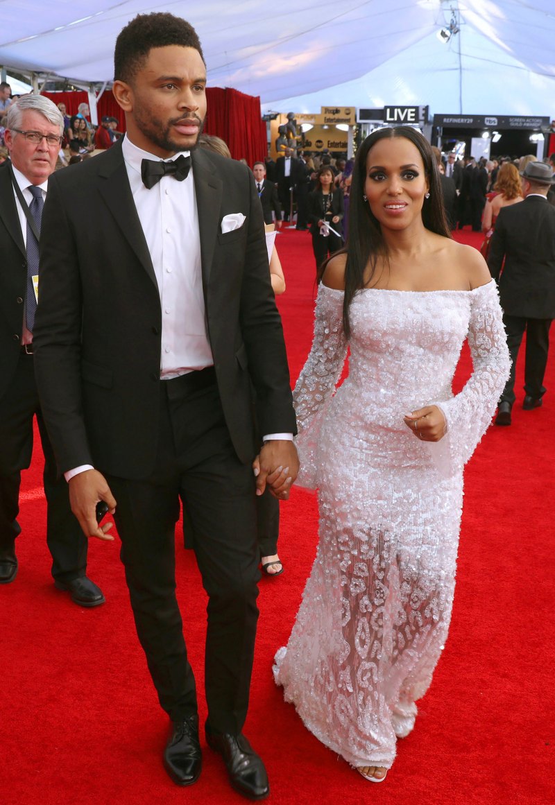 Kerry Washington and Husband Nnamdi Asomugha's Relationship Timeline white gown