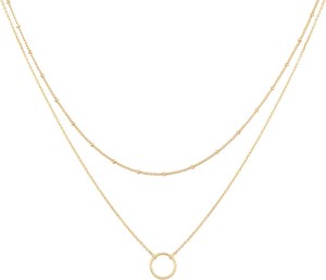 MEVECCO Layered 18k Gold Plated Necklace
