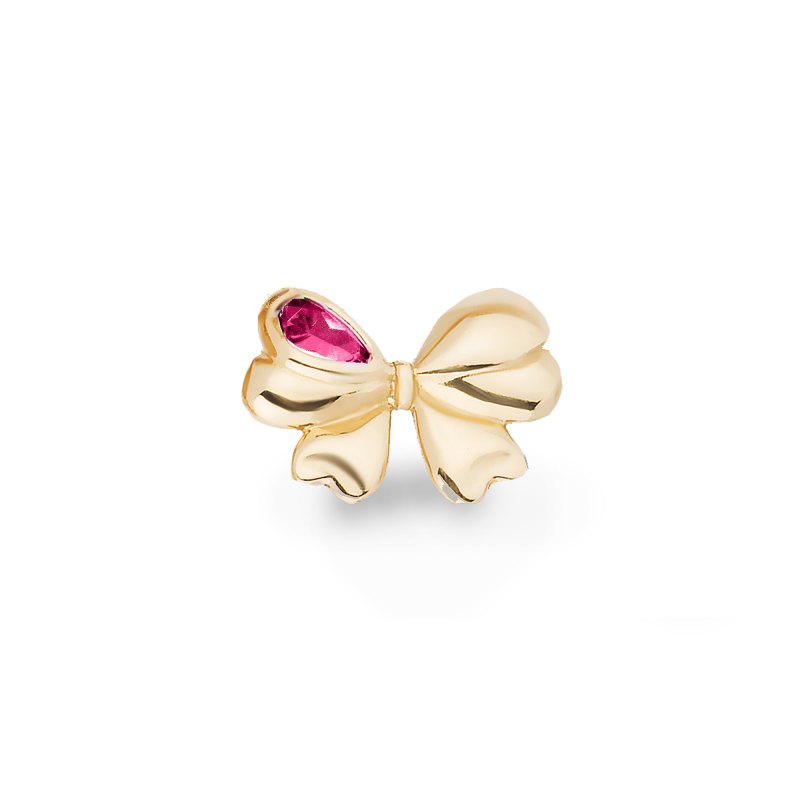 Mason and Books 14k gold and pink sapphire Estee Bow Earring