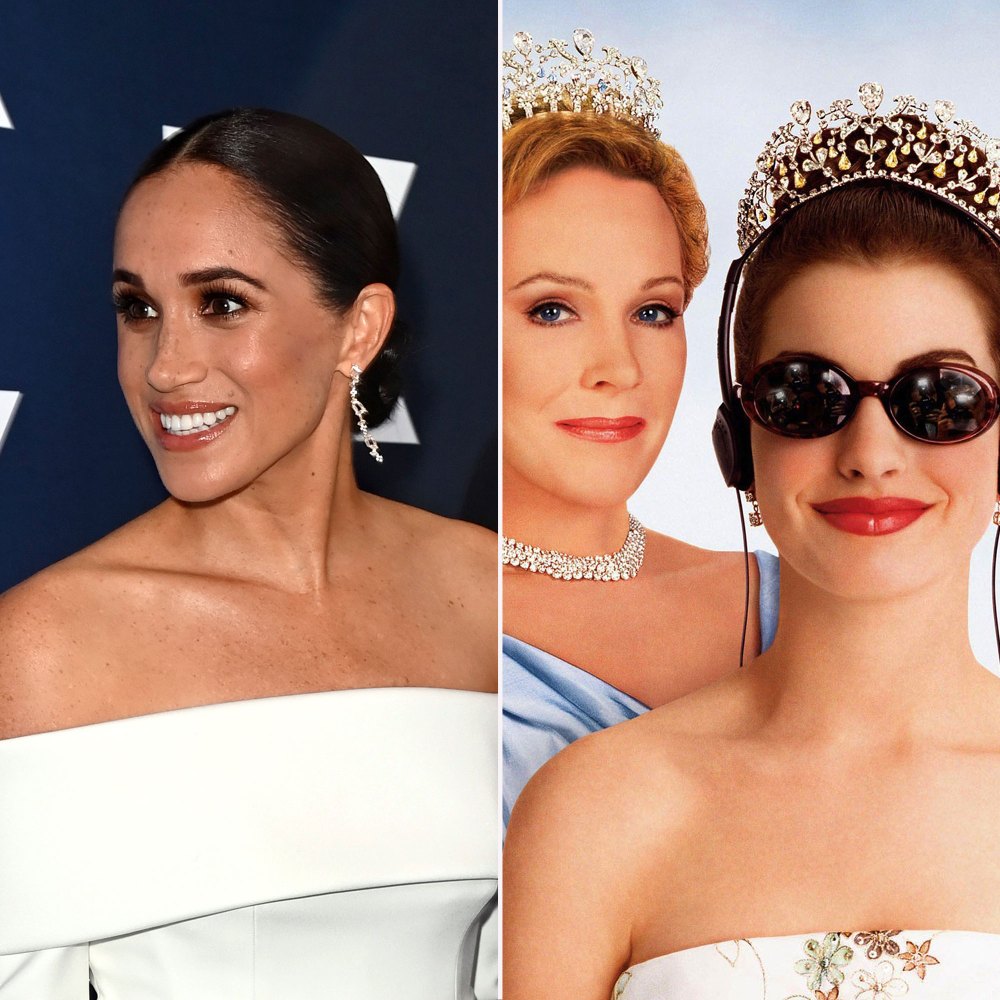 Meghan Markle Compares Learning Royal Protocol to 'Old' Movie 'The Princess Diaries' whit off the shoulder dress