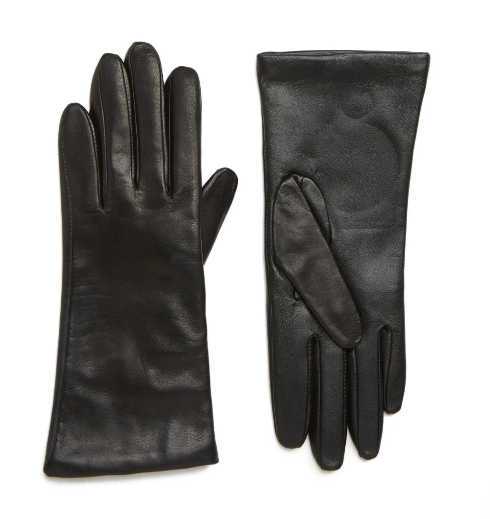 Nordstrom Cashmere Lined Leather Touchscreen Gloves