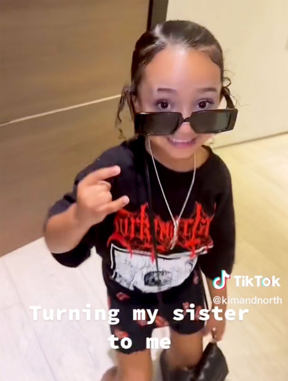 North West Transforms Sister Chicago, 4, 'Into Me' in Sweet TikTok Video: Watch the Clip sunglasses