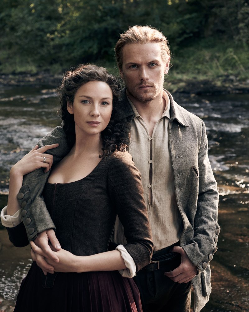 Caitriona Balfe and Sam Heughan as Claire and Jamie Fraser on Outlander
