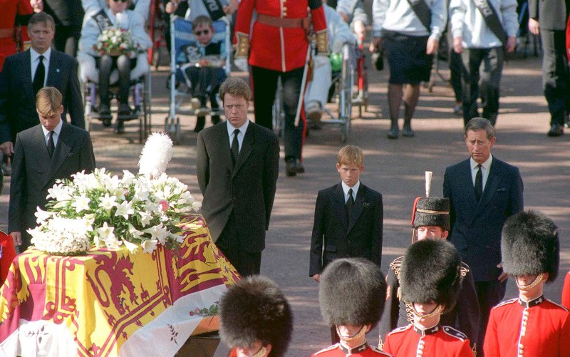 Prince Harry and Father King Charles III's Ups and Downs Through the Years- A Timeline - 263 Princess Diana Funeral, London, Britain - 06 Sep 1997