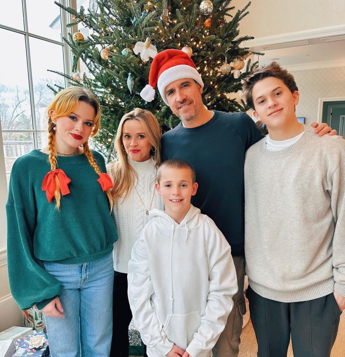 Reese Witherspoon Poses With All Three of Look-Alike Kids in Festive Family Photo