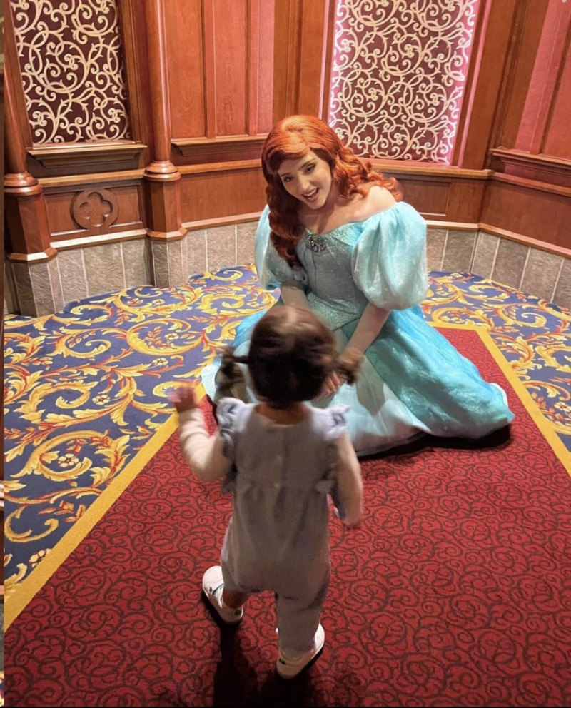 Emmy Rossum and daughter at Disneyland December 2022