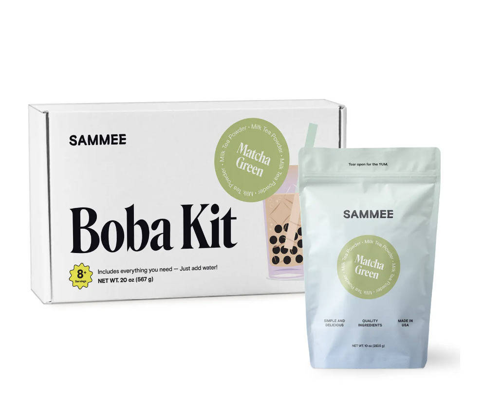 SAMMEE Matcha Green Milk Tea Powder Boba Kit