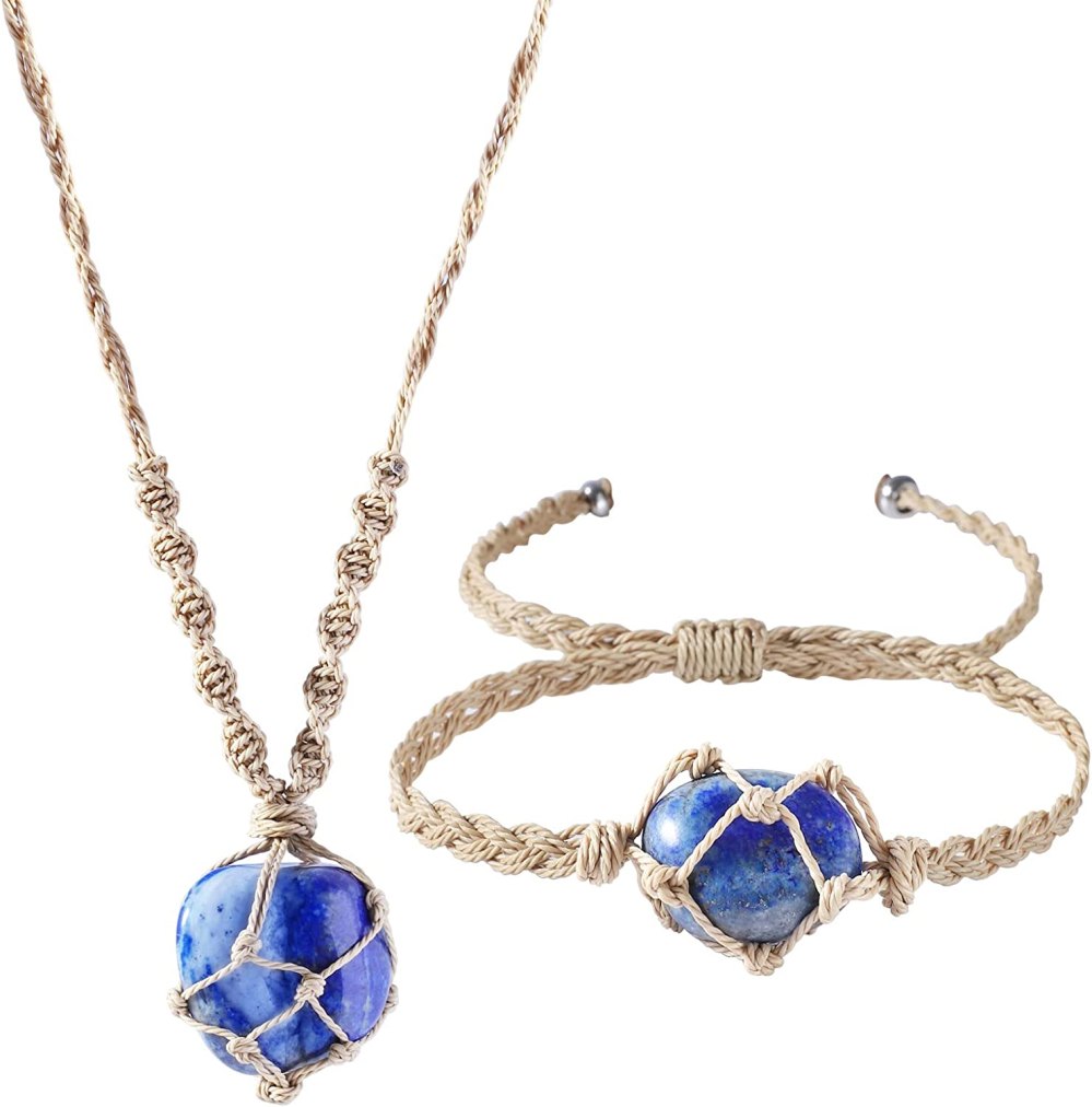 SANSWL Chakra Stone Healing Crystal Jewelry Set