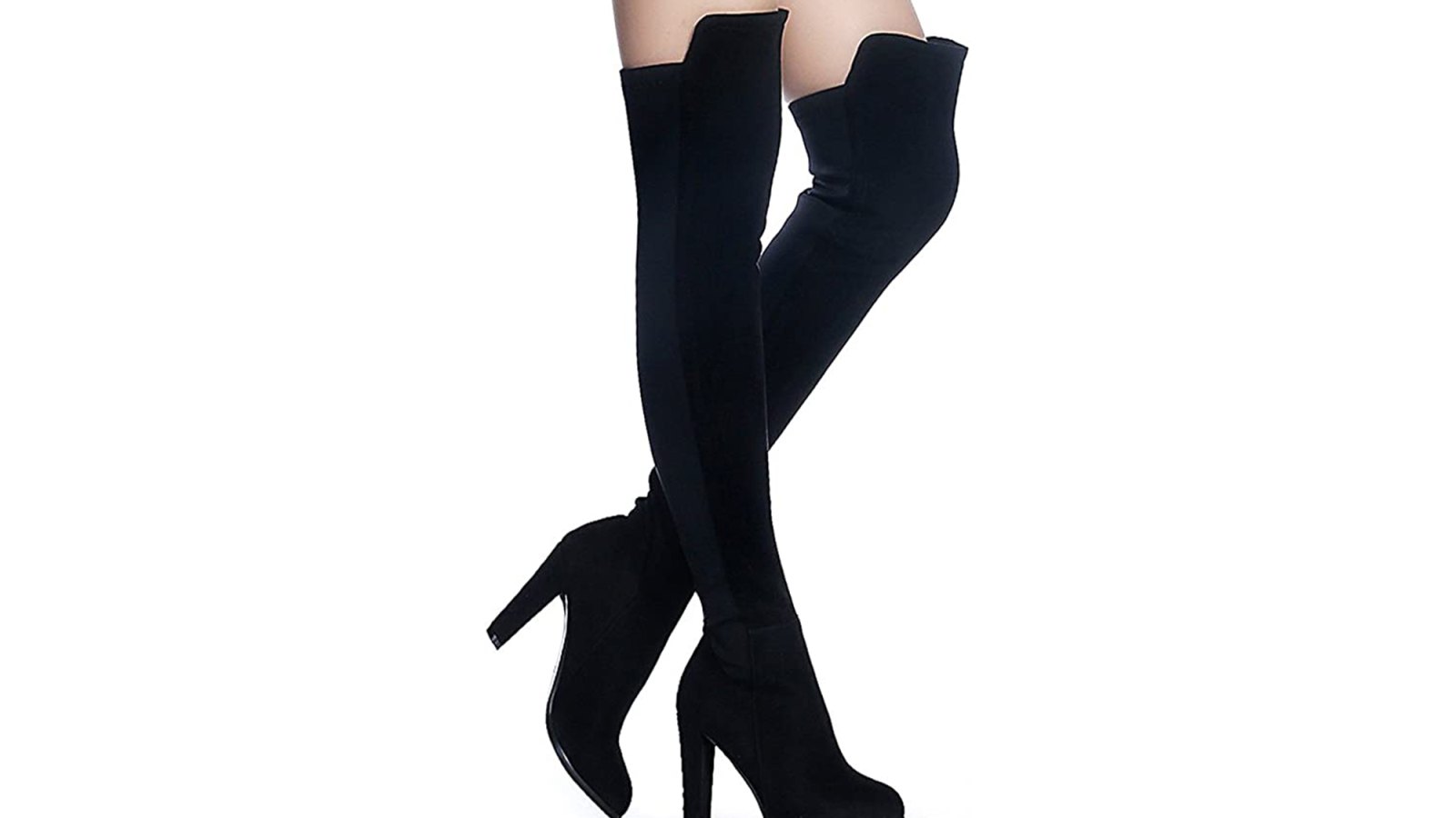 Shoe'N Tale Faux Suede Stretch Over The Knee Thigh High Boots
