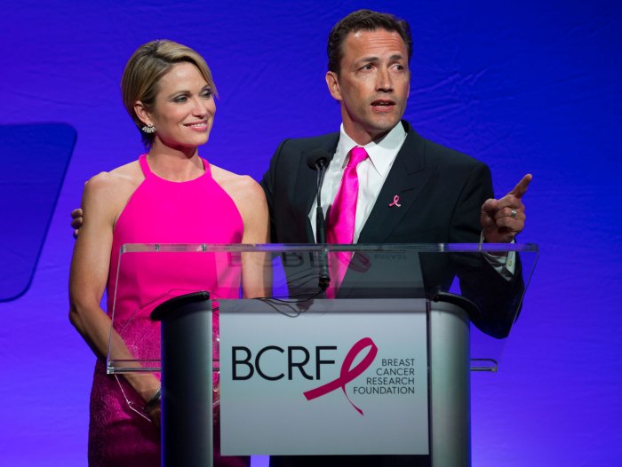 T.J. Holmes Said Amy Robach and Andrew Shue’s Marriage Was a ‘Love Story Like No Other’ on ‘GMA3’ 1 Year Before Scandal breast cancer pink