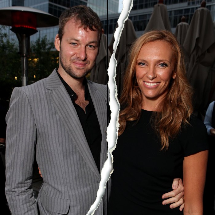 Toni Collette Edits Divorce Statement, Clarifies When She Separated From Husband Dave Galafassi grey striped suit