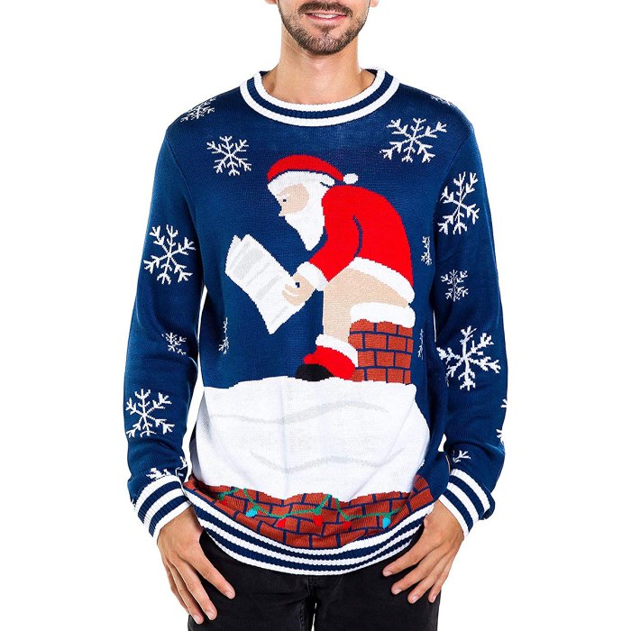 amazon-ugly-christmas-sweaters-for-men-santa-chimney