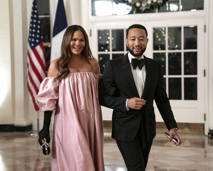 Pretty in Pink! Chrissy Teigen Glows at State Dinner With John Legend