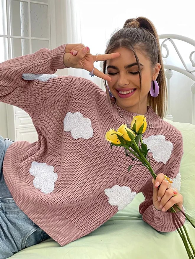 pink cloud sweater