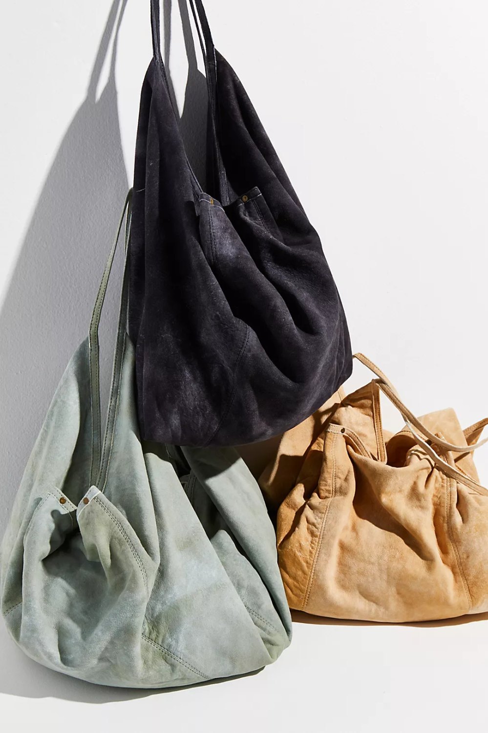 Boho Bag, Hobo Bags, Triangle Fabric Bag in Pink, Blue, Black, Green F Blue