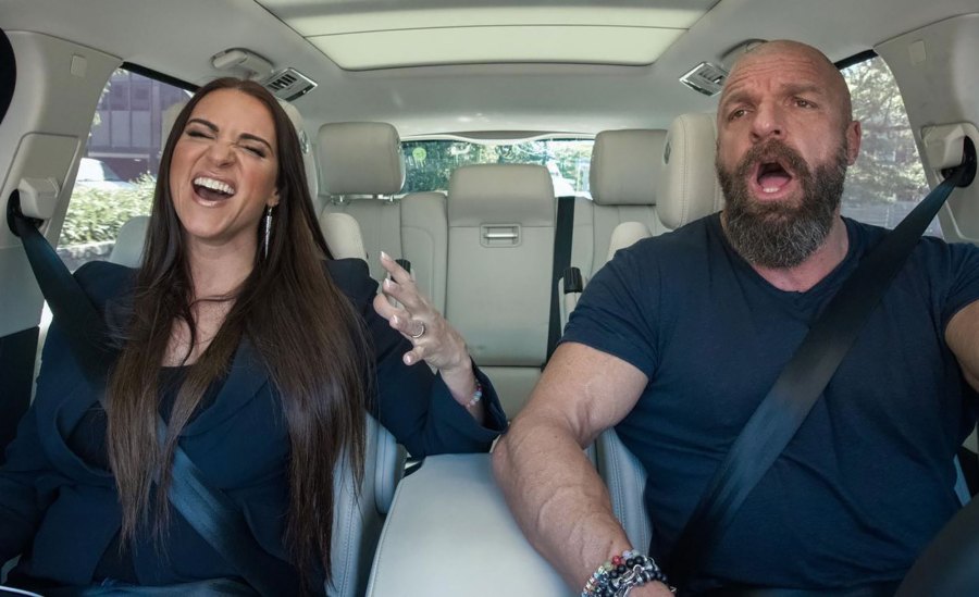 A Championship Couple! Stephanie McMahon and Paul 'Triple H' Levesque's Relationship Timeline singing in car