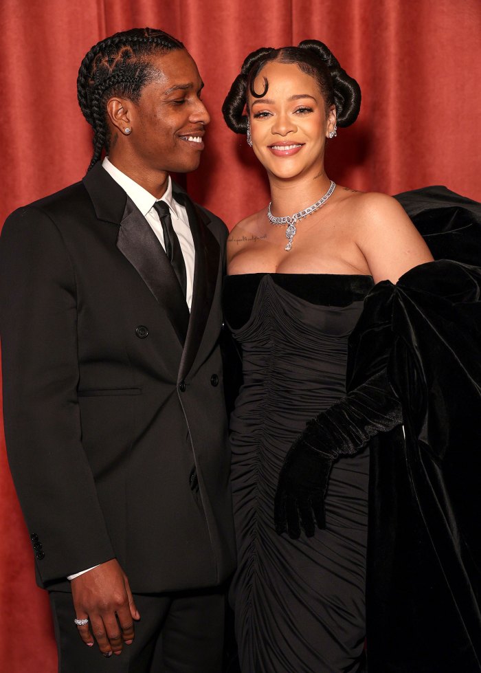 ASAP Rocky Rihanna Golden Globe Awards 2023 Black Dress