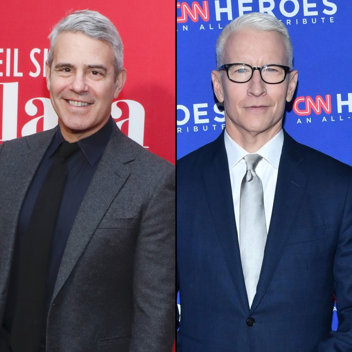 Andy Cohen Calls Anderson Cooper Live on Radio Show to Ask About Ryan Seacrest Dig: 'Didn't See' Him Wave silver tie