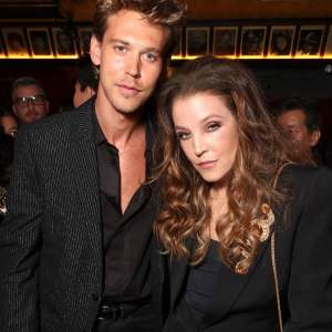 Austin Butler Recalls 'Immediate' Connection With Lisa Marie Presley: 'It's Just Devastating' unbuttoned black shirt