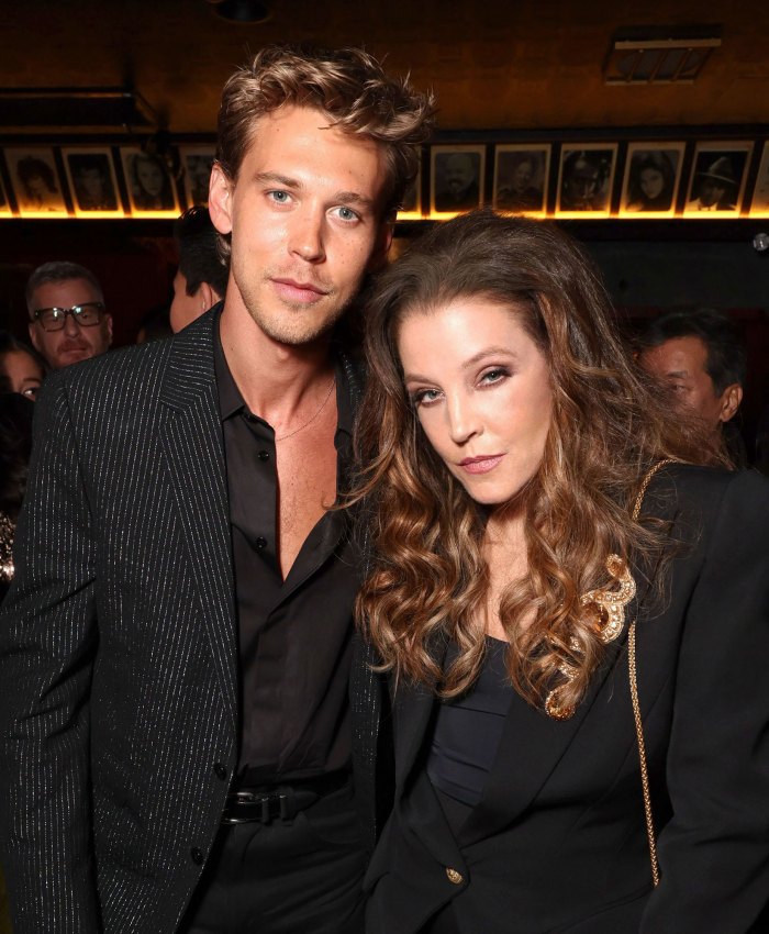 Austin Butler Recalls 'Immediate' Connection With Lisa Marie Presley: 'It's Just Devastating' unbuttoned black shirt